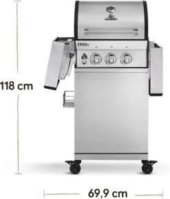 Burnhard Gas BBQ FRED JR. Deluxe - 2 Branders - Incl. Keramische Infraroodbrander & Afdekhoes - Deluxe -Keukengrill Winkel 1027x1200 2