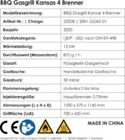 Kansas Gasgrill Barbecue - 4 Pits - RVS -Keukengrill Winkel 1077x1200