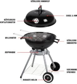BBQ Collection Houtskoolbarbecue - Kogelbarbecue 45 X 60 Centimeter - Ronde Barbecue - Barbecue Op Wielen - Zwart - Metaal -Keukengrill Winkel 1098x1200