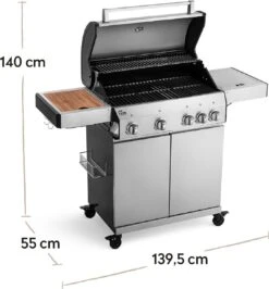 Burnhard Gas BBQ Big FRED Deluxe - 4 Branders - Incl. Keramische Infraroodbrander & Afdekhoes - Deluxe 24 Burnhard Gas BBQ Big FRED Deluxe - 4 Branders - Incl. Keramische Infraroodbrander & Afdekhoes - Deluxe -Keukengrill Winkel 1113x1200