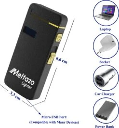 MELTAZO Elektrische Aansteker, Aansteker Gas, Electric Lighter, Gasaansteker Navulbaar, Elektronische Aansteker, Aansteker Plasma, Aansteker Vuurwerk, USB Aansteker Plasma, 2-in-1 Aansteker Voor Sigaretten Camping Kaarsen - 2023 Editie -Keukengrill Winkel 1124x1200