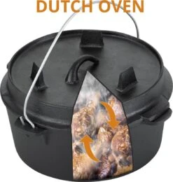 Dutch Mountains Gietijzeren Pannenset 7-delig - Dutch Oven – Braadpan - Grillpan - Hapjespan - Kookset In Houten Transportkist - Deksellifter - Brander -Keukengrill Winkel 1139x1200 3