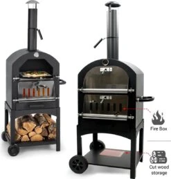 MaxxGarden Pizza Oven Buiten - Houtskool – Incl. Pizzasteen - 45x65x158cm -Keukengrill Winkel 1146x1200 2