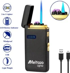 MELTAZO Elektrische Aansteker, Aansteker Gas, Electric Lighter, Gasaansteker Navulbaar, Elektronische Aansteker, Aansteker Plasma, Aansteker Vuurwerk, USB Aansteker Plasma, 2-in-1 Aansteker Voor Sigaretten Camping Kaarsen - 2023 Editie -Keukengrill Winkel 1152x1200 1