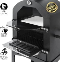 MaxxGarden Pizza Oven - Smoker Barbecue Op Hout, Houtskool Of Pellets - 45 X 65 X 158cm -Keukengrill Winkel 1162x1200