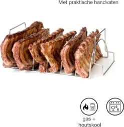 Barbecook Vlees & Ribrek - Spareribs Houder - RVS - Inox Barbecook Vlees & Ribrek - Spareribs Houder - RVS - Inox -Keukengrill Winkel 1169x1200 2