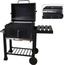 Houtskool BBQ Op Wielen + Tafel | Mat Zwart - X86000060 -Keukengrill Winkel 1180x1200 5