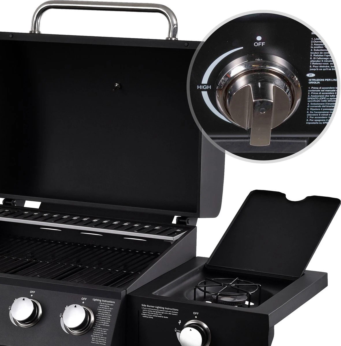 MaxxGarden Gas Barbecue - 3 Branders - Incl. Gratis BBQ Set 5 MaxxGarden Gas Barbecue - 3 Branders - Incl. Gratis BBQ Set - Afbeelding 3