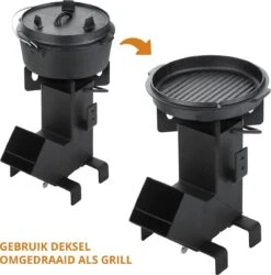 Dutch Mountains Gietijzeren Pannenset 7-delig - Dutch Oven – Braadpan - Grillpan - Hapjespan - Kookset In Houten Transportkist - Deksellifter - Brander -Keukengrill Winkel 1185x1200