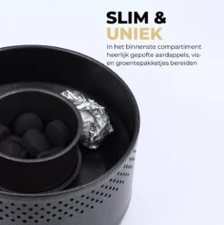 Ozocozy BBQ-ONE Houtskool Tafelbarbecue - Ø30 Cm- Zwart - Incl. Draagtas, Siliconen Bakkwast En RVS-Barbecuetang -Keukengrill Winkel 1197x1200 4