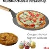 Pizzaschep 30 Cm Voor Oven Of BBQ - Rond - RVS - Met Houten Handvat