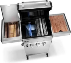 Burnhard Gas BBQ FRED JR. Deluxe - 2 Branders - Incl. Keramische Infraroodbrander & Afdekhoes - Deluxe -Keukengrill Winkel 1200x1057