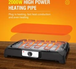 Aigostar Lava 30LDQ - Elektrische Grill - BBQ - Tafel Barbecue - Grilloppervlakte 41 X 24 Cm - 2000 Watt -Keukengrill Winkel 1200x1087 1