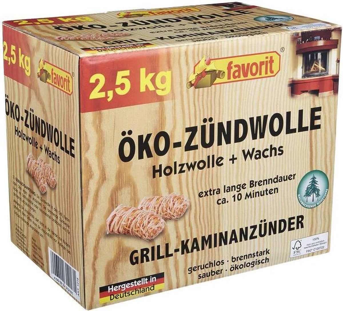 Favorit® Eco Houtwol FSC- Aanmaakkrullen - 2,5 Kg 3 Favorit® Eco Houtwol FSC- Aanmaakkrullen - 2,5 Kg