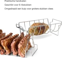 Barbecook Vlees & Ribrek - Spareribs Houder - RVS - Inox Barbecook Vlees & Ribrek - Spareribs Houder - RVS - Inox -Keukengrill Winkel 1200x1114 3