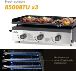 Bighorn Plancha Grill - Gasbarbecue – Tabletop – Draagbaar – 3 Branders -Keukengrill Winkel 1200x1118 1