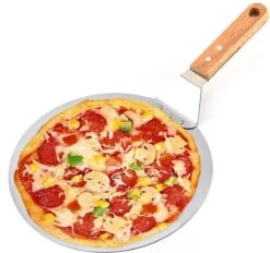 Luxe Pizzaschep Voor Verse Pizza - Extra Groot - RVS 30CM - Grote Pizza Schep Voor Oven Of BBQ Barbecue - Hout Handvat - Pizzaspatel Voor Zelfgemaakte Ovenpizza