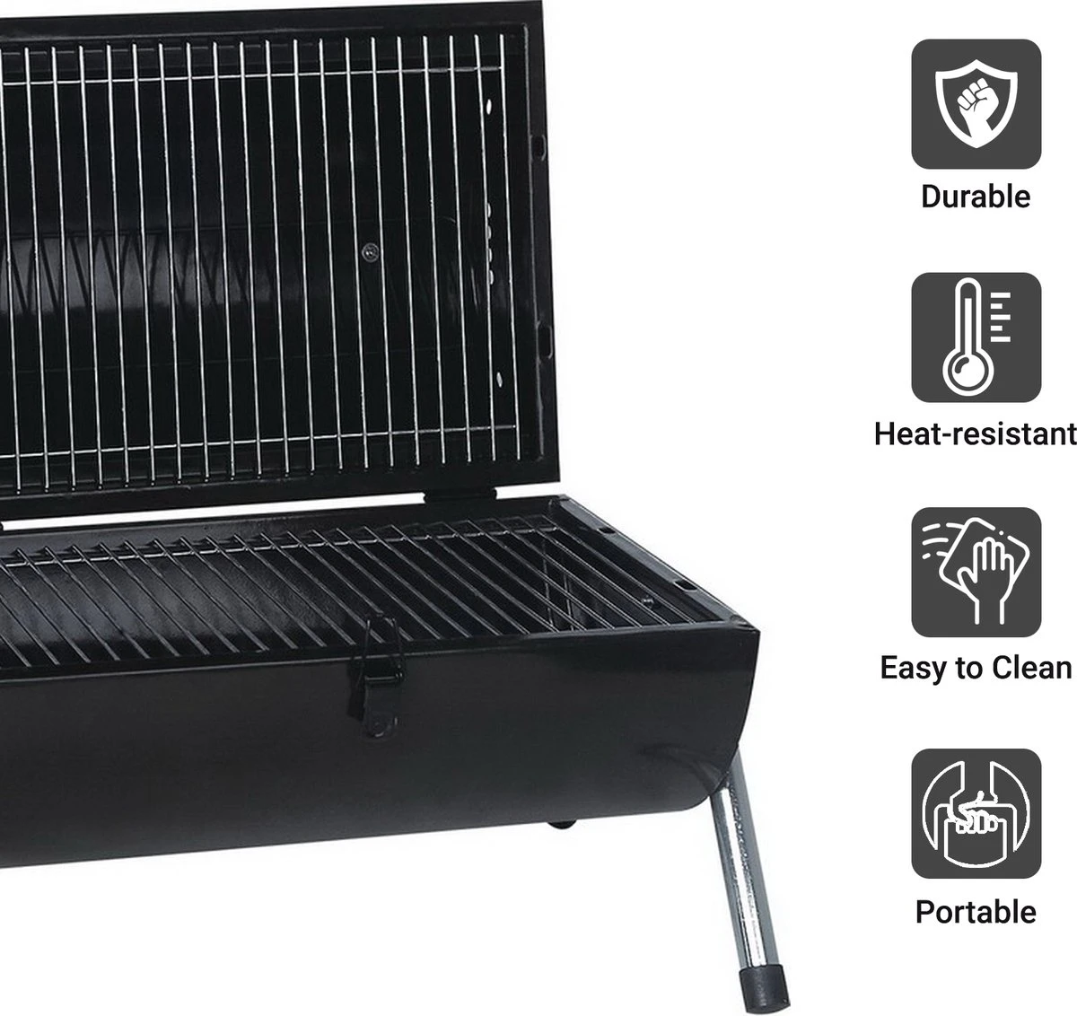 MaxxGarden BBQ - Houtskool Barbecue - Smoker Barbecue - Grilloppervlak (LxB) 38 X 52 Cm - Met Dubbel Grill Vlak - Zwart 10 MaxxGarden BBQ - Houtskool Barbecue - Smoker Barbecue - Grilloppervlak (LxB) 38 X 52 Cm - Met Dubbel Grill Vlak - Zwart - Afbeelding 8