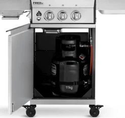 Burnhard Gas BBQ FRED JR. Deluxe - 2 Branders - Incl. Keramische Infraroodbrander & Afdekhoes - Deluxe -Keukengrill Winkel 1200x1135