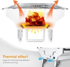 Uten - Houtskoolbarbecue - Opvouwbare Barbecue - Houtskoolbarbecues - Draagbare Camping Barbecue - 430 Roestvrij Staal Grill BBQ - 5-10 Persoon Tuin Buitenfeest - Zilver 17 Uten - Houtskoolbarbecue - Opvouwbare Barbecue - Houtskoolbarbecues - Draagbare Camping Barbecue - 430 Roestvrij Staal Grill BBQ - 5-10 Persoon Tuin Buitenfeest - Zilver -Keukengrill Winkel 1200x1152