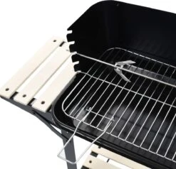 Verrijdbare Barbecue – Houtskool/Briketten - Verstelbare Grillplaat – Houten Tafel – Winscherm – Gewicht 5.9kg -Keukengrill Winkel 1200x1158