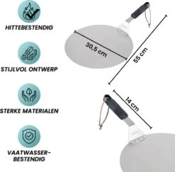 Nowad Pizzaschep RVS Rond - 30,5 Cm - PVC Handvat -Keukengrill Winkel 1200x1179 1