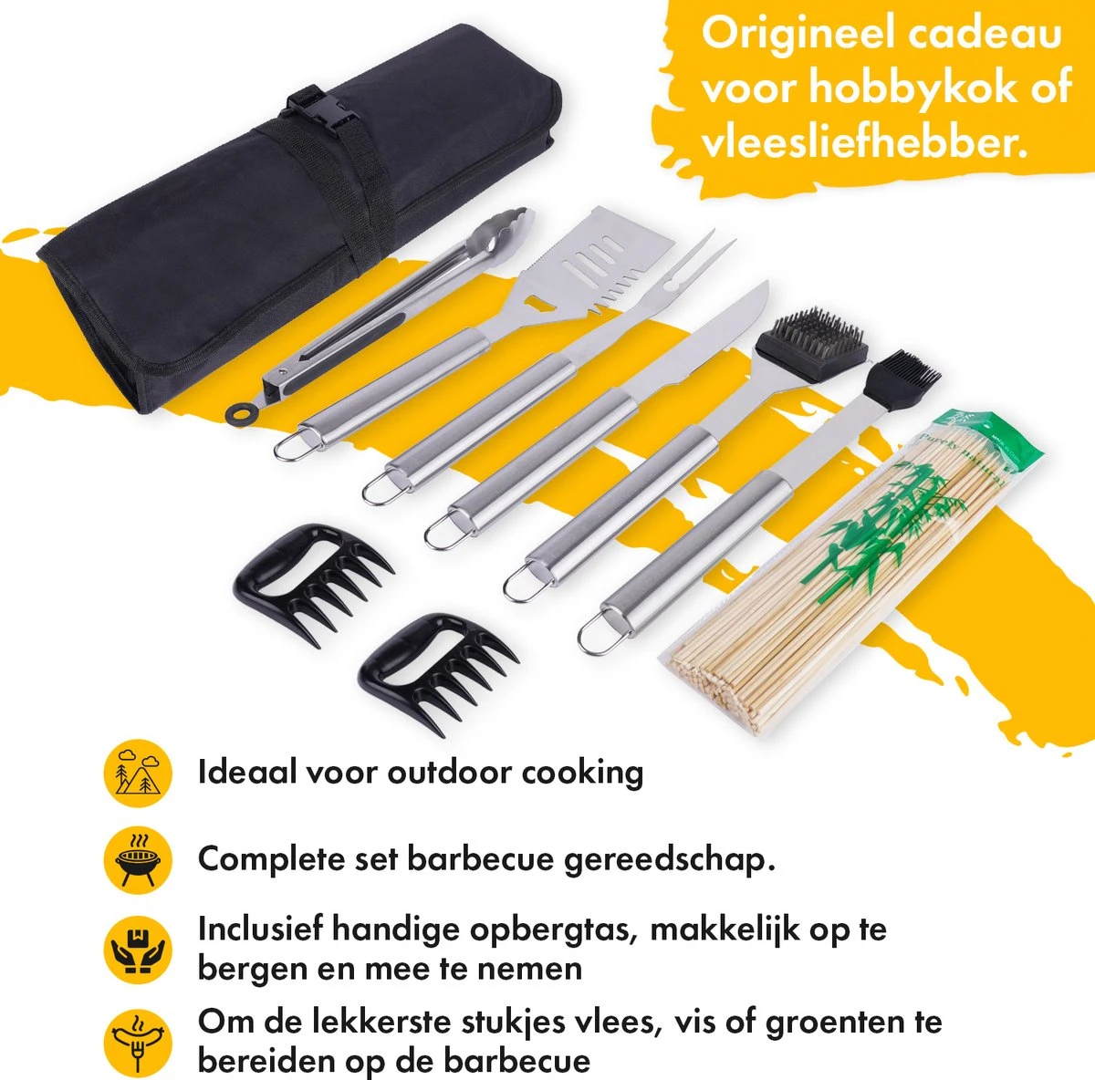 BBQ Accesoires Set Gereedschap Tang Borstel Barbecue Kookgerei - 10 Delig 4 BBQ Accesoires Set Gereedschap Tang Borstel Barbecue Kookgerei - 10 Delig - Afbeelding 2