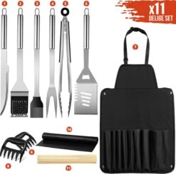 Squago BBQ Accesoires XXL Set Met Schort - Gereedschap - Gereedschapset Tang Borstel Mat -Keukengrill Winkel 1200x1189 1