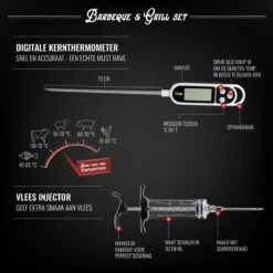 Mountain Jack® 40-Delige Luxe BBQ Grill Accessoires Set In Roestvrij Staal – Barbecue Gereedschap – Tangenset, Vlees Thermometer, Vleestang, Borstel, Spiezen, Vleesmes, Vleesvork 18 Mountain Jack® 40-Delige Luxe BBQ Grill Accessoires Set In Roestvrij Staal – Barbecue Gereedschap – Tangenset, Vlees Thermometer, Vleestang, Borstel, Spiezen, Vleesmes, Vleesvork -Keukengrill Winkel 1200x1199 1