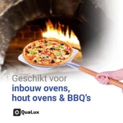 Qualux Pizzaschep Tweedelig – Pizzaschep Voor BBQ – Ophangbaar – Hout/rvs -Keukengrill Winkel 1200x1200 147