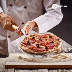 Qualux Pizzaschep Tweedelig – Pizzaschep Voor BBQ – Ophangbaar – Hout/rvs -Keukengrill Winkel 1200x1200 148