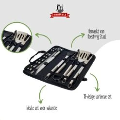 Krumble 18-delige Barbecue Set / Roestvrijstalen BBQ Set Van 18 / Inclusief Handige Opbergtas - RVS -Keukengrill Winkel 1200x1200 153