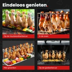 GrillX Kippenvleugelhouder - Kiphouder Voor BBQ & Oven - RVS - BBQ Accesoires 12 GrillX Kippenvleugelhouder - Kiphouder Voor BBQ & Oven - RVS - BBQ Accesoires -Keukengrill Winkel 1200x1200 161