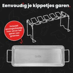GrillX Kippenvleugelhouder - Kiphouder Voor BBQ & Oven - RVS - BBQ Accesoires 13 GrillX Kippenvleugelhouder - Kiphouder Voor BBQ & Oven - RVS - BBQ Accesoires -Keukengrill Winkel 1200x1200 162