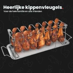 GrillX Kippenvleugelhouder - Kiphouder Voor BBQ & Oven - RVS - BBQ Accesoires 14 GrillX Kippenvleugelhouder - Kiphouder Voor BBQ & Oven - RVS - BBQ Accesoires -Keukengrill Winkel 1200x1200 163