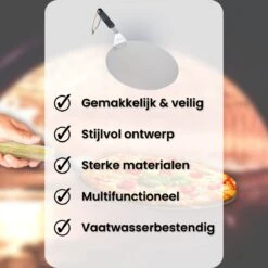 Nowad Pizzaschep RVS Rond - 30,5 Cm - PVC Handvat -Keukengrill Winkel 1200x1200 170