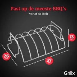 GrillX Sparerib Rek BBQ - Rib Rack Houder - Barbecue Spareribs Rek - BBQ Accesoires -Keukengrill Winkel 1200x1200 18