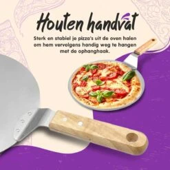 Nowad Pizzaschep RVS Rond Voor BBQ En Oven - 30,5 Cm - Pizzaspatel - Taartschep - Houten Handvat - Ophangbaar - Rond - Vaatwasbestendig - Keukenaccessoires -Keukengrill Winkel 1200x1200 181