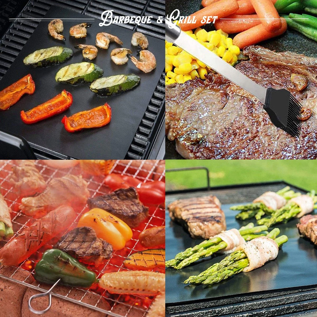 Mountain Jack® 40-Delige Luxe BBQ Grill Accessoires Set In Roestvrij Staal – Barbecue Gereedschap – Tangenset, Vlees Thermometer, Vleestang, Borstel, Spiezen, Vleesmes, Vleesvork 12 Mountain Jack® 40-Delige Luxe BBQ Grill Accessoires Set In Roestvrij Staal – Barbecue Gereedschap – Tangenset, Vlees Thermometer, Vleestang, Borstel, Spiezen, Vleesmes, Vleesvork - Afbeelding 10