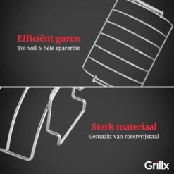 GrillX Sparerib Rek BBQ - Rib Rack Houder - Barbecue Spareribs Rek - BBQ Accesoires -Keukengrill Winkel 1200x1200 21