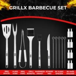 GrillX Barbecue Gereedschap Set - 19-delig - Inclusief Luxe Draagtas - BBQ Accesoires - Gereedschapset -Keukengrill Winkel 1200x1200 210