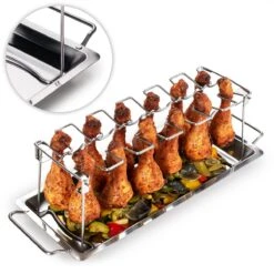 Blumtal BBQ Rek - Robuuste Roestvrijstalen Kippenpoot Rek - Voor 12 Poten - Kippengrillstandaard - Vaatwasmachinebestendig -Keukengrill Winkel 1200x1200 225