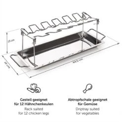 Blumtal BBQ Rek - Robuuste Roestvrijstalen Kippenpoot Rek - Voor 12 Poten - Kippengrillstandaard - Vaatwasmachinebestendig -Keukengrill Winkel 1200x1200 226