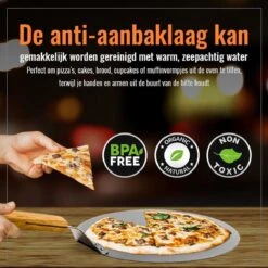 Inpro Pizzaschep RVS - Rond - Voor BBQ En Oven - Pizzaspatel - Taartschep - Houten Handvat - BBQ Gereedschap - Keukengerei - 30 Cm Diameter - Spatel -Keukengrill Winkel 1200x1200 248