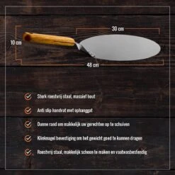 Inpro Pizzaschep RVS - Rond - Voor BBQ En Oven - Pizzaspatel - Taartschep - Houten Handvat - BBQ Gereedschap - Keukengerei - 30 Cm Diameter - Spatel -Keukengrill Winkel 1200x1200 251