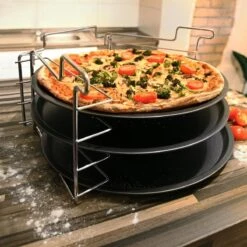 Relaxdays 3 Pizaplaten Met Pizzarek, Pizza Bakplaat Rond 33 Cm, Pizzaplaat 3stuk -Keukengrill Winkel 1200x1200 263