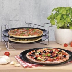 Merkloos Pizzaplaat Bakset Met 3 Bakplaten 16 X 31 Cm- Pizza Rek 3-delig - Pizzabakset Met Standaard/rek -Keukengrill Winkel 1200x1200 267
