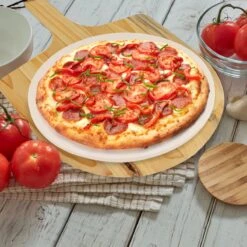 MaxxHome Pizzasteen - BBQ Steen - Maximum Te Verhitten Tot 600 Graden - ⌀33 - Incl. Houten Schep -Keukengrill Winkel 1200x1200 294