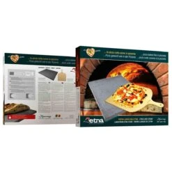ETNA Pizza Set - Grote Pizzasteen & GRATIS Pizzaschep - 30 Cm X 38 Cm - Echt Italiaanse Pizzasteen - Broodbaksteen - BBQ Pizzasteen - Gemaakt Van Lavasteen Uit De Etna - Non-stick - Eppicotispai -Keukengrill Winkel 1200x1200 299