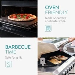 Navaris Pizzasteen XL Voor Oven En Barbecue - Rechthoekige Pizzaplaat 38 X 30 Cm - Inclusief Receptenboek - Keramisch Geglazuurd - Zwart -Keukengrill Winkel 1200x1200 323